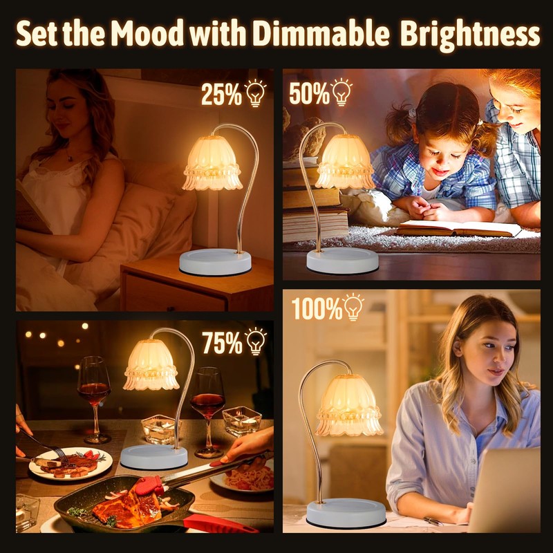 GEEZO Fragrance Candle Warmer Lamp，Electric Candle Warmer with Timer &