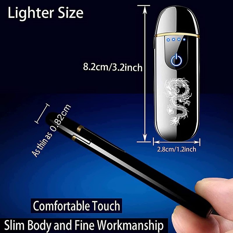 Electric Lighter, Smart USB Rechargeable, Mini Touch Ignition Windproof Flameless