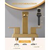 Tohlar Brushed Gold 2 Handle 4 Inch Centerset Bathroom Faucet