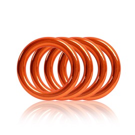 O-Ring Die-Cast 25 mm, Set of 4, DIY Dog Lead / Dog Collar, Rustproof, Ideal with Paracord 550, Colour: Orange