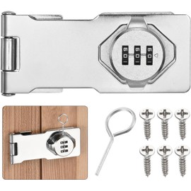 Slzhds Cerraduras de Cerrojo con Contraseña, Pasador para Puerta, Cerradura de Combinación Giratoria Mecánica, para Puertas Pequeñas Empotradas, Gabinete, Clóset, Puerta Doble Plegable, Cajón (Plata)