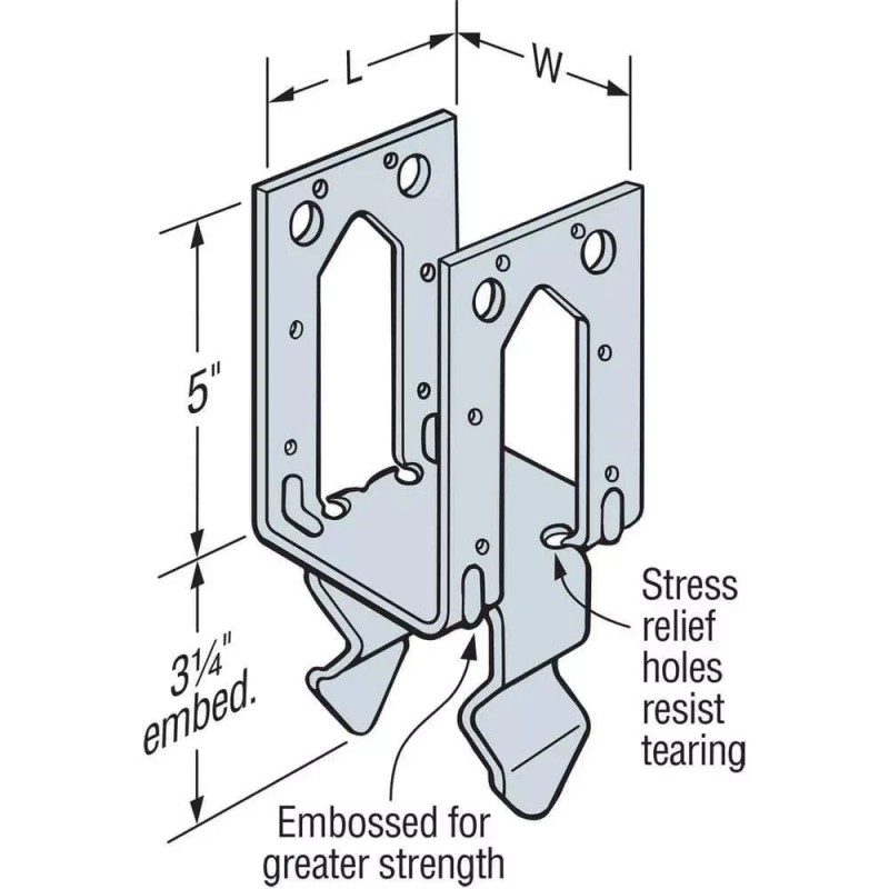 Heavy Duty Simpson (PB44Z) ZMAX Heavy-Duty Steel Concrete to 4x4