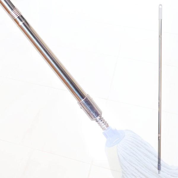 The Crown Choice Stainless Steel Adjustable Mop Pole (54 Inches) – Mop Handle Replacement Pole with Adjustable Height – Rust Free and Easy Grip Wide Handle for All Household Cleaning Tools