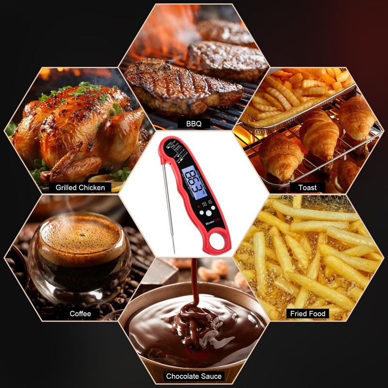 HomeLyfe Digital Meat Thermometer, IPX7 Waterproof Instant Read Food Thermometer