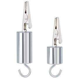 AHANDMAKER 2 PCS Iron Alligator Clips with Hook 2 Styles 1.76 Oz and 3.5Oz Kumi Weight Wire Knitter for Kumihimo Braids, Braiding Disk