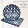 Spsyrine White Serving Tray, Plastic Marbling Tray for Coffee Table,