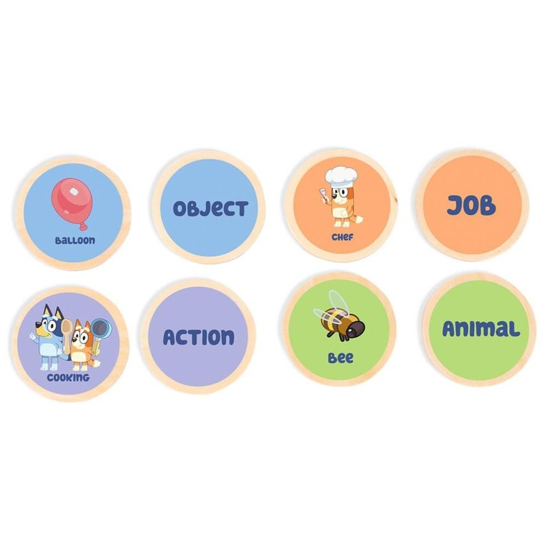 Bluey Wooden Charades 29-Piece Activity Toy Playset