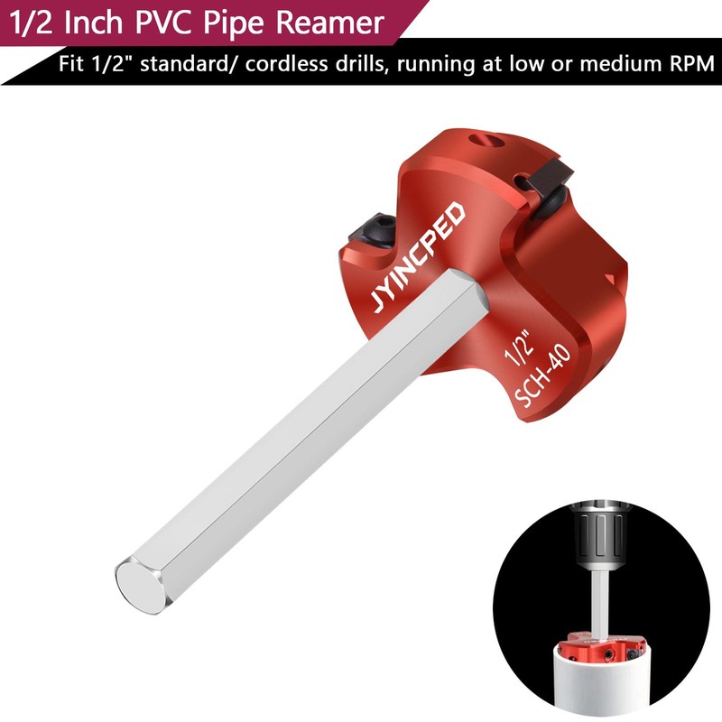 PVC Pipe Reamer 1/2 Inch Head, PVC Fitting Saver with