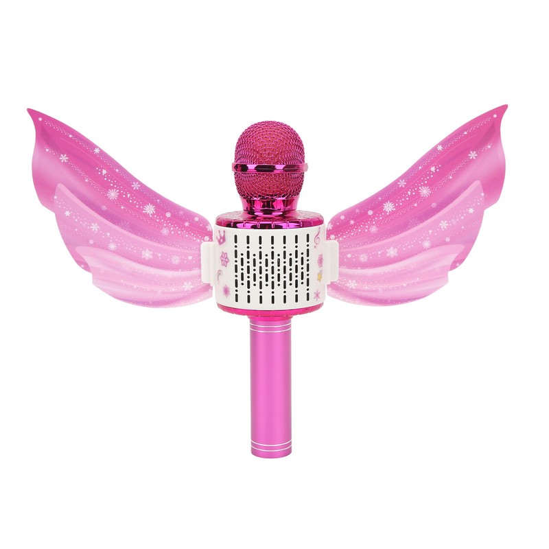 Kids Bluetooth Microphone Wireless LED Lights Wings Decoration USB Rechargeable