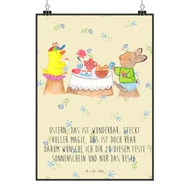 Mr. & Mrs. Panda DIN A4 Poster Easter Breakfast – Easter Gifts, Easter Decoration, Gift, Wall Decoration Picture, Room Decoration, Easter Nest, Easter Bunny, Wall Decoration