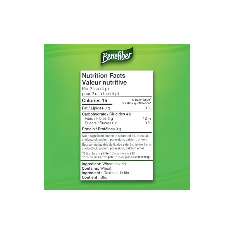 Benefiber Prebiotic Dietary Fibre Powder, Unflavoured, Sugar-Free, Daily Fibre -