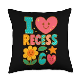 Recess Time I Love Recess Teacher School Playground Throw Pillow