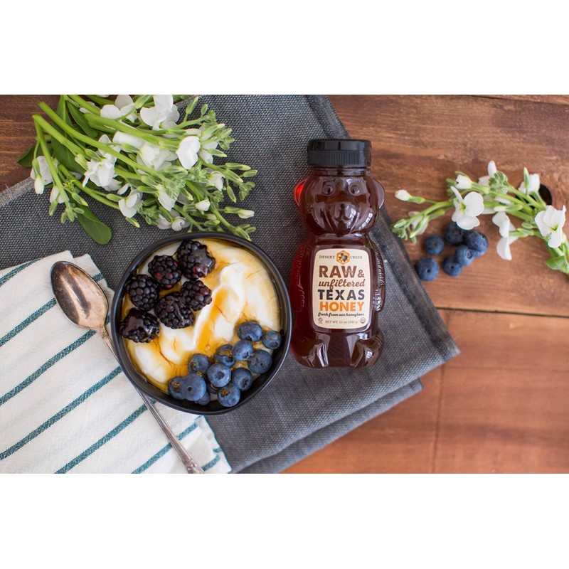 Desert Creek Honey, Honey Bears Containing Raw, Unfiltered, Unpasteurized Texas