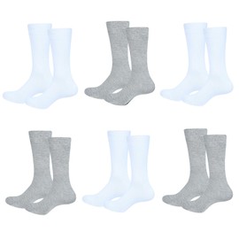 stylFRSH Casual Dress Socks for Mens Perfect for Office & Formal Wear Multi Color Options Size 6-9,10-13, 14-16 (US, Numeric, 14, 16, Regular, Regular, 6, White,Gray)