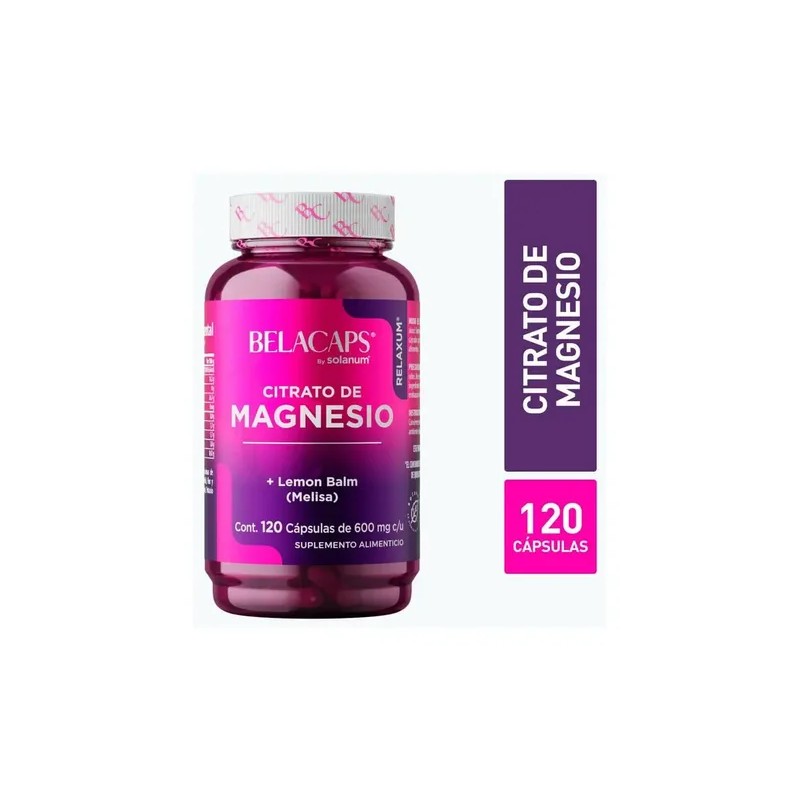 Belacaps Citrato Magnesio 120 Cápsulas 600 Sabor Melisa