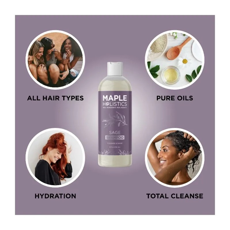 Champú Salvia Con Cepillo Para Limpiar Y Exfoliar, Maple