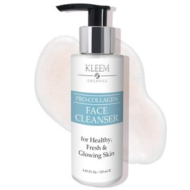Kleem Organics Organics Pro-Collagen Glycolic Acid Face Wash with Salicylic Acid - Organic Face Cleanser for Women & Men to Unclog Pores & Improve Skin Tone and Texture - Gentle Exfoliating Face Wash - 4.05 oz