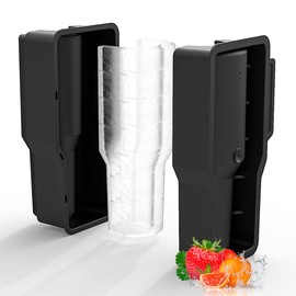 Ice Cube Tray Silicone Ice Mold for 40 oz Tumbler Hollow Cylinder Design with Lid and Bin Perfect Fit for Cup H2.0 Reusable Ice Tray