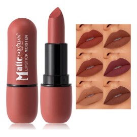 Labiales Mate 6pcs Waterproof Larga Duración Velvet Verde Oscuro