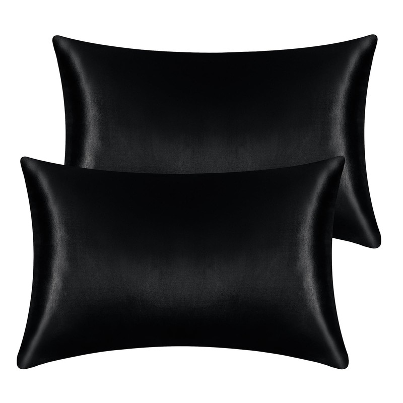 DuShow 2 Pack Silk Satin Pillowcases for Hair and Skin,