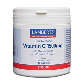 Lamberts Time Release Vitamin C 1500mg – with Bioflavonoids – Gradual Absorption High Strength – 120 Tablets