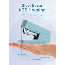 NUSIGN Mini Stapler, 20 Sheet Capacity, Office Desktop Stapler Blue, Includes 640 Standard Staples and A Staple Remover