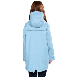 SOLOCOTE Kids Rain Jacket Hooded Lined Rubber RainCoats for Girls Boys Waterproof Windproof, 180806 Light Blue 9-10Y