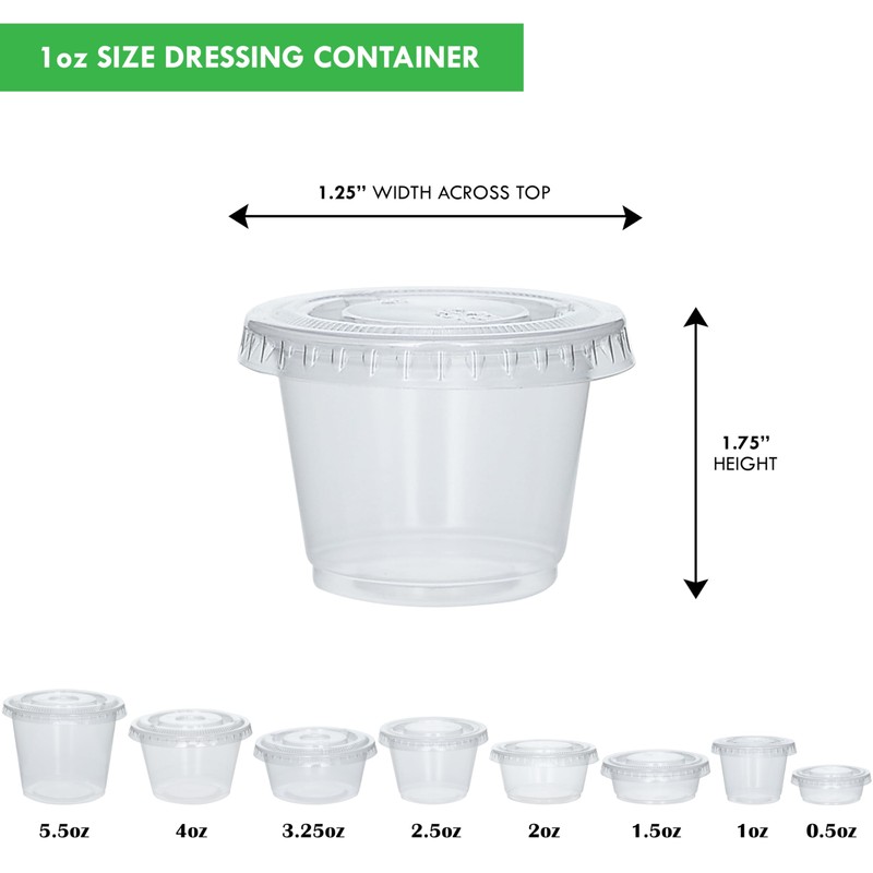 Galashield 100 Sets 1 oz Small Plastic Containers with Lids,