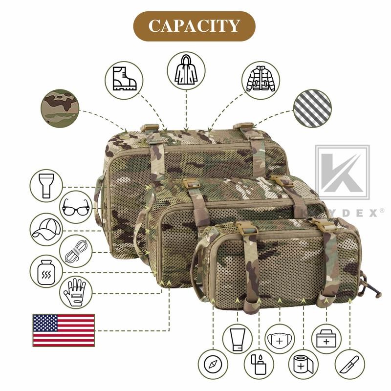 KRYDEX Tactical Modular Pouch Set Outdoor Backpack Organizer Travel Suitcase