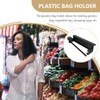 Hemoton Stainless Steel Grocery Bag Holder,Wall-Mounted Roll Bag Hanger, Multi-Functional