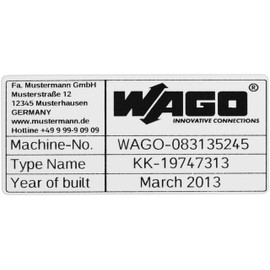 WAGO Contact Technology TAGS Si 210 804 44X99 MM 500Stck/Roll Label Material 4050821632627