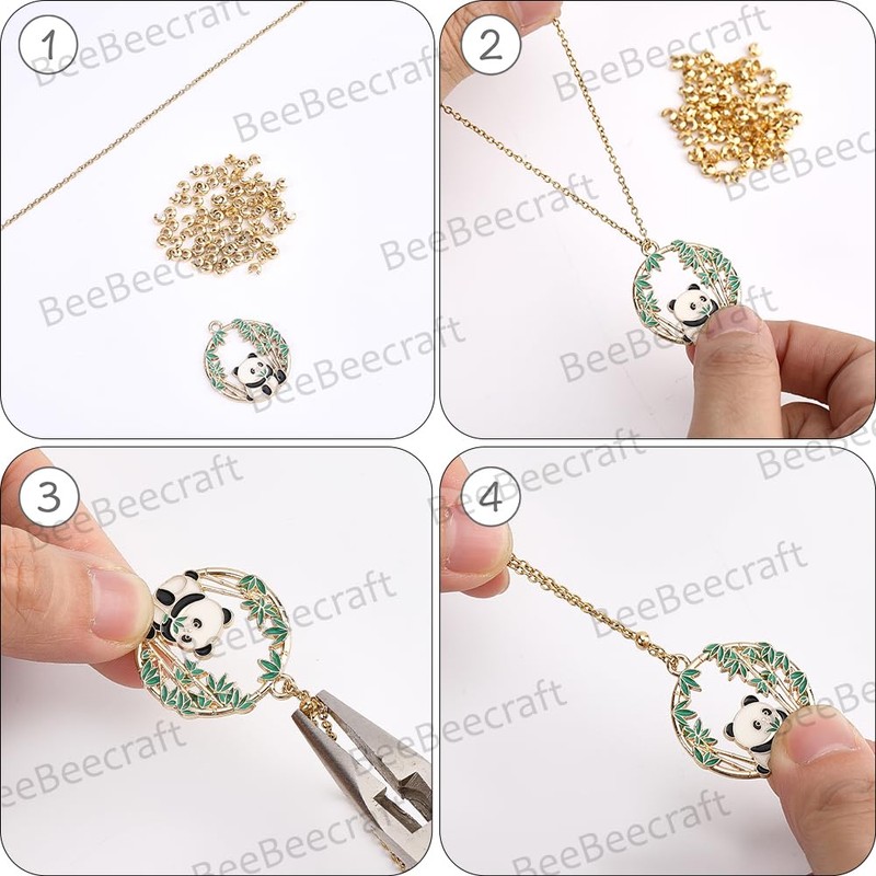 Beebeecraft 1 Box 120Pcs Gold Crimp Beads Covers Real 24K