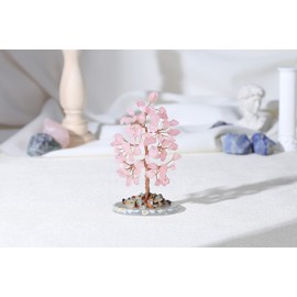 XIANNVXI Rose Quartz Crystal Tree Healing Crystals Stones Tree Tumbled Gemstones Crystal Tree Agate Base Reiki Luck Wealth Money Tree Crystal Gifts