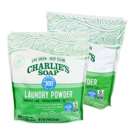 Charlie’s Soap Hypoallergenic Laundry Powder 8lb Bag, Pack of 2, 600 Loads Total, Deep Cleaning Washing Powder Detergent – Eco-Friendly, Safe, and Effective
