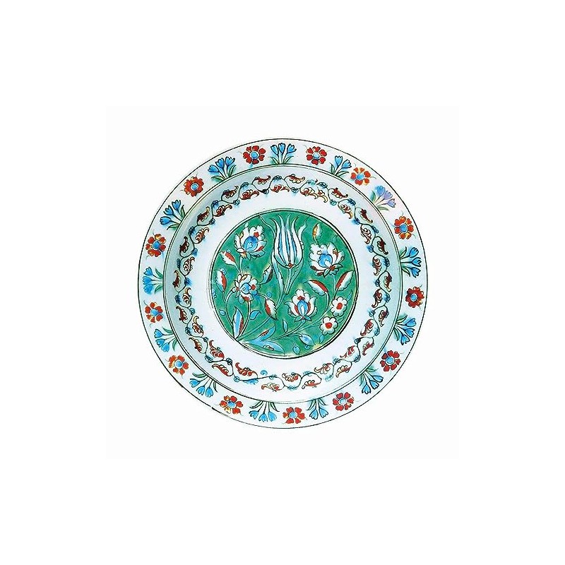 Ashomlean - Turkish Flowers Plate Plate Painted Tin Enamel Plate