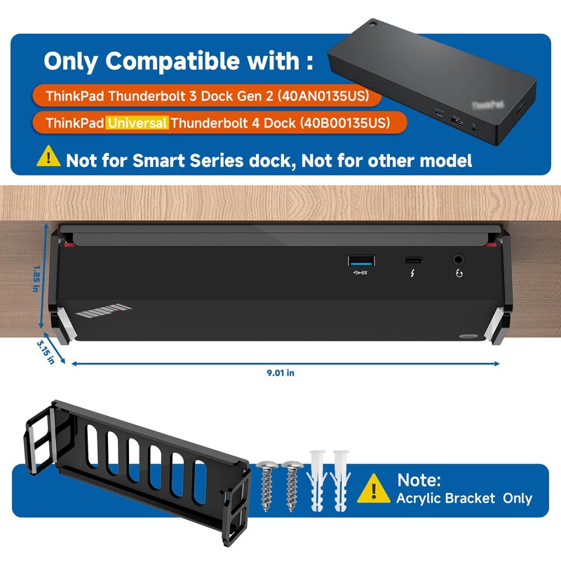 CaSZLUTION Acrylic Mount for Lenovo ThinkPad Universal Thunderbolt 4 Dock