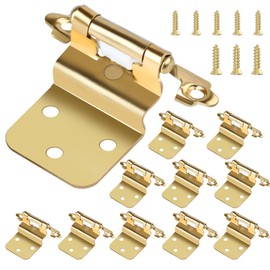 3/8 Inch Inset Gold Cabinet Hinges, 25 Pair (Pack of 50) Cabinet Hinge, Self Closing Cabinet Hinges for Furniture Cabinet Doors, Complete with Screws (30)