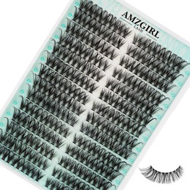 Eyelash Extensions, DIY Cluster Lashes, 280 Pieces, Left & Right Individual Eyelashes, 40D D Curl Cluster Eyelash Extension for Self-Application, Thin Band, Cat Eye Eyelashes (40D, 9-18 mm Mix)