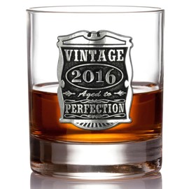 English Pewter Company Vintage Years 2016 10th Wedding Anniversary Old Fashioned Whisky Rocks Glass - Unique Gift Idea For Men For That Special Tin Anniversary [VIN007]…