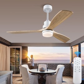 BOJUE 52" Ceiling Fans with Light Remote Control,Indoor Outdoor Ceiling Fan for Patio Living Room,Bedroom,Office,Summer House,Etc