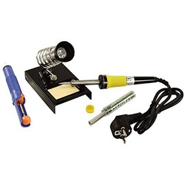 McPower Soldering Set, LS-303, 30 W Soldering Iron with Solder, Desoldering Pump and Stand, Compact for DIY, Hobby Electronicians, Ideal for Model Making, Jewellery Repair