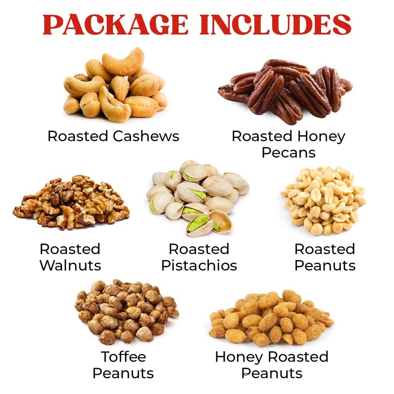 Valentines Day Nuts gift Basket - Delicious Mixed Cravings Gourmet