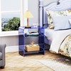 Acrylic Record Player Table with Storage Shelf, Clear Side Table