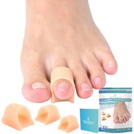 Byehambuni Hammer Toe Straightener - Hammertoe Corrector for Women - Toe Straighteners for Curled, Crooked, Bent, Claw Toe - Lift Top Tip, Soothe Toe Top Corn - 3 Size S/M/L, Beige