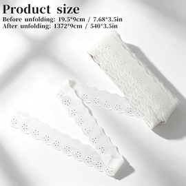 15 Yards Cotton Lace Trim, 1.8 Inch Eyelet Lace