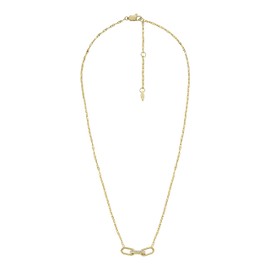 Fossil Women's Stainless Steel Gold-Tone Heritage D-Link Glitz Chain Necklace, Color: Gold (Model: JF04523710)
