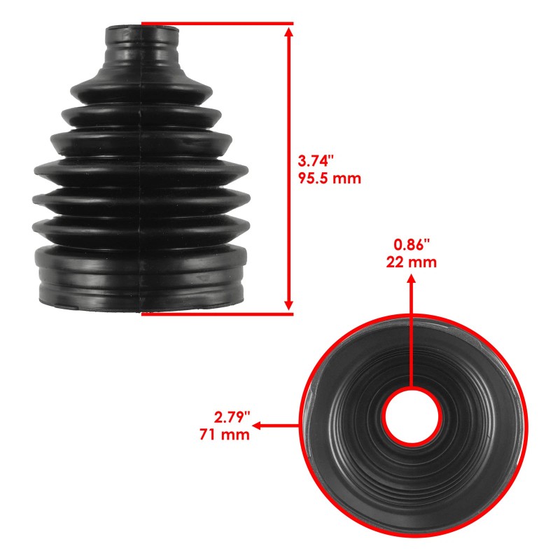 Caltric 2 Front Axle Outer And Inner CV Boot Kit