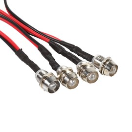 Keenso - Juego de 4 bombillas LED de 12 V y 8 mm para salpicadero, luz indicadora de advertencia para coche, furgoneta, barco, piloto o salpicadero, direccionales (blanco)