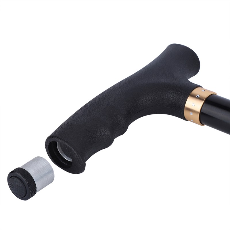 Adjustable Folding Cane Aluminium Alloy Antislip Walking Stick with Lamp