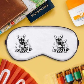 'French Bulldog Mother with Puppies' Sleep/Travel Eye Mask (EY00024526)